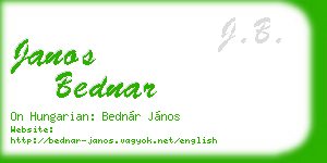 janos bednar business card