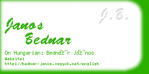 janos bednar business card